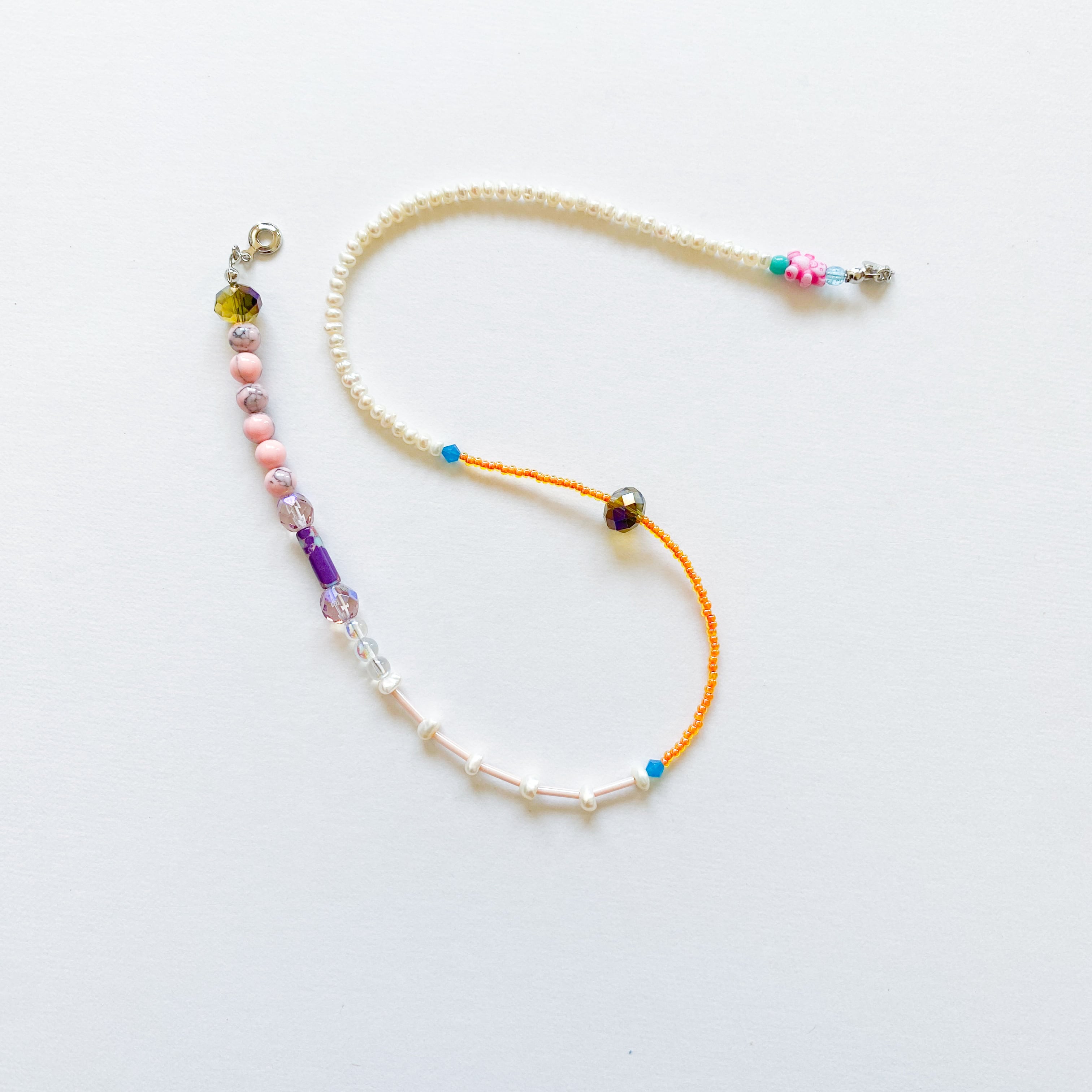 淡水パールとビーズのネックレス