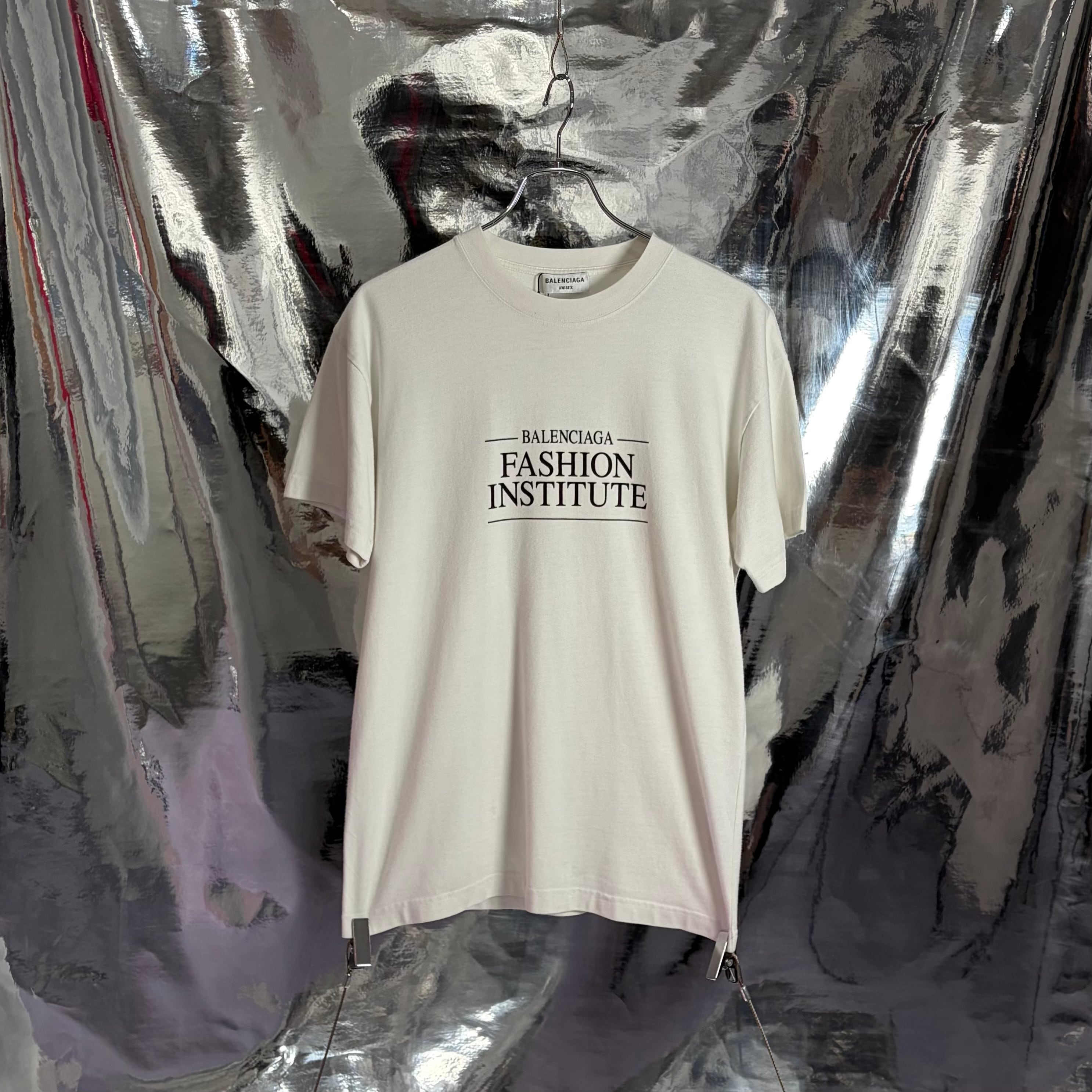 balenciaga fashion institute バレンシアガ Tシャツ BALENCIAGA Fashion Institute T-shirt コットン ホワイト ブラック T
