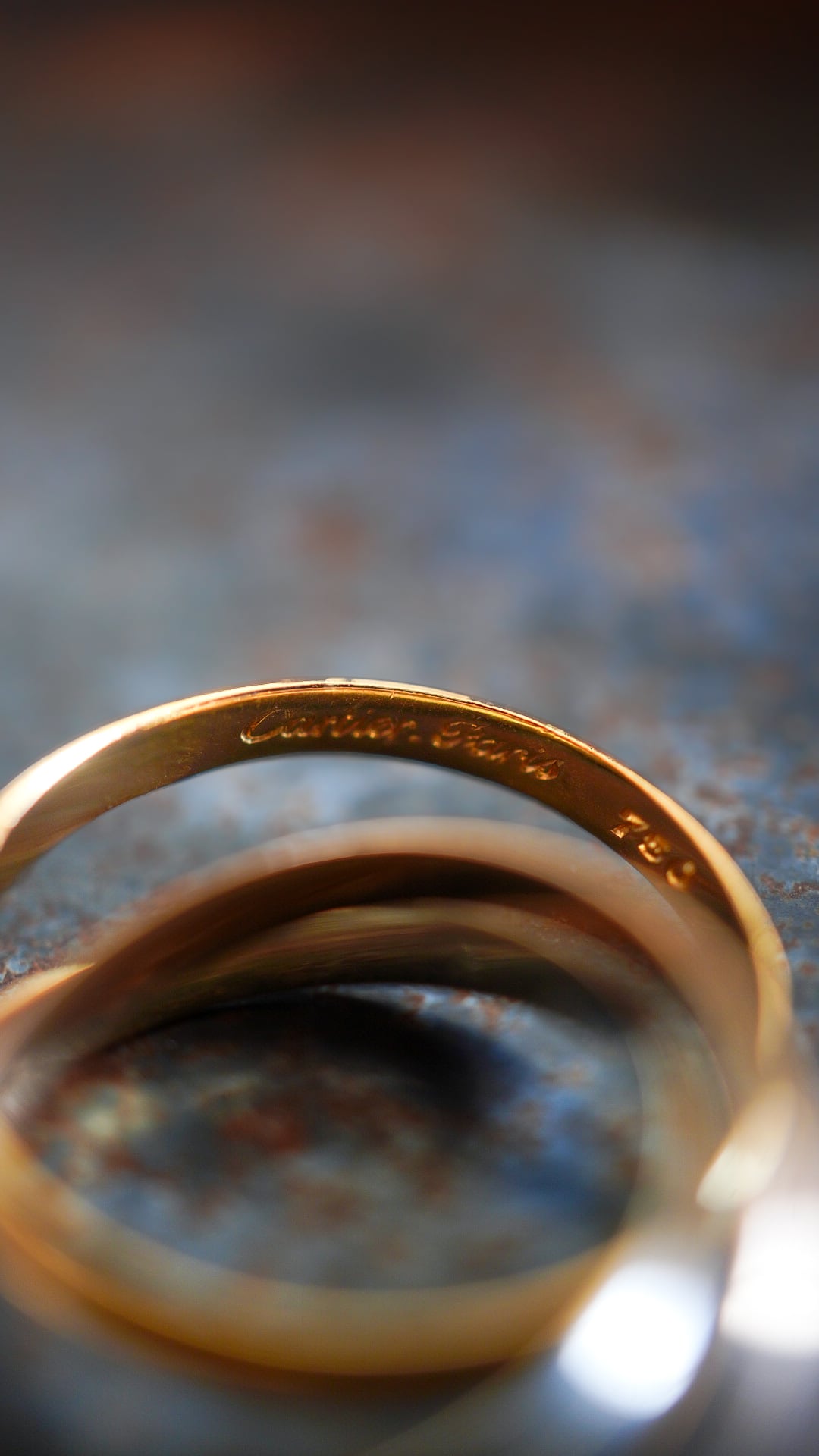 1970-1980s】CARTIER カルティエ トリニティ 3連 リング《K18 YG WG PG