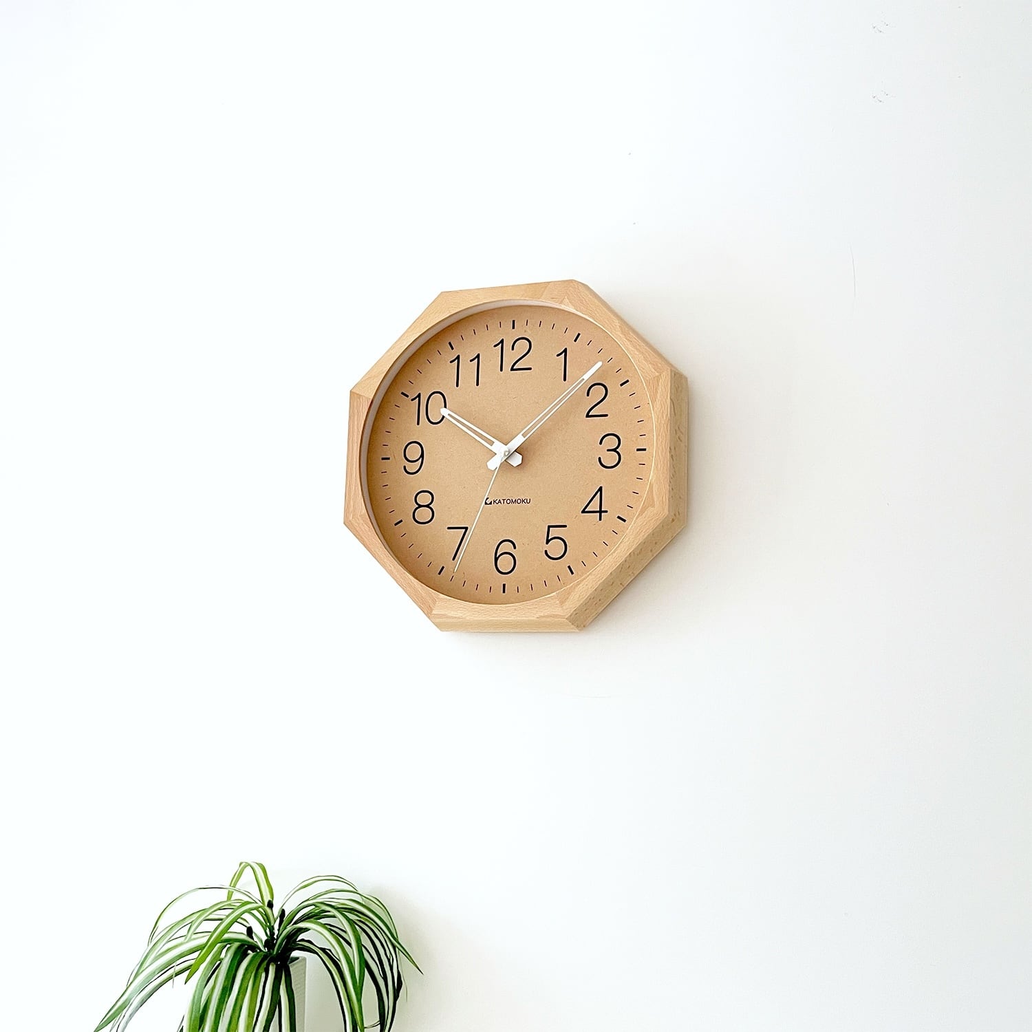 KATOMOKU muku clock 2 八角形 ナチュラル km-45NA8 掛け時計 | 加藤