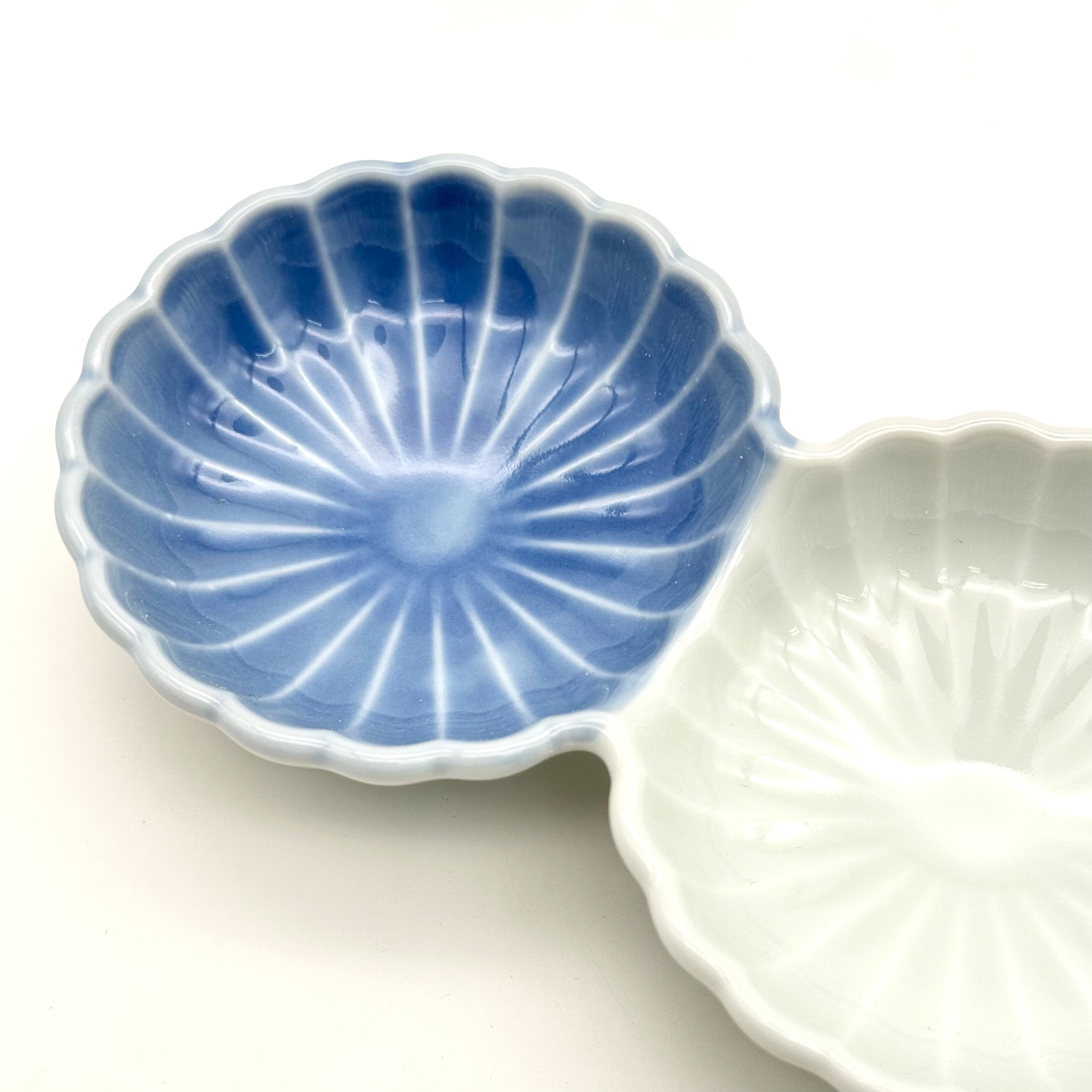 染濃淡 菊型三連皿 | 24to3［西富陶磁器オンラインストア 有田焼