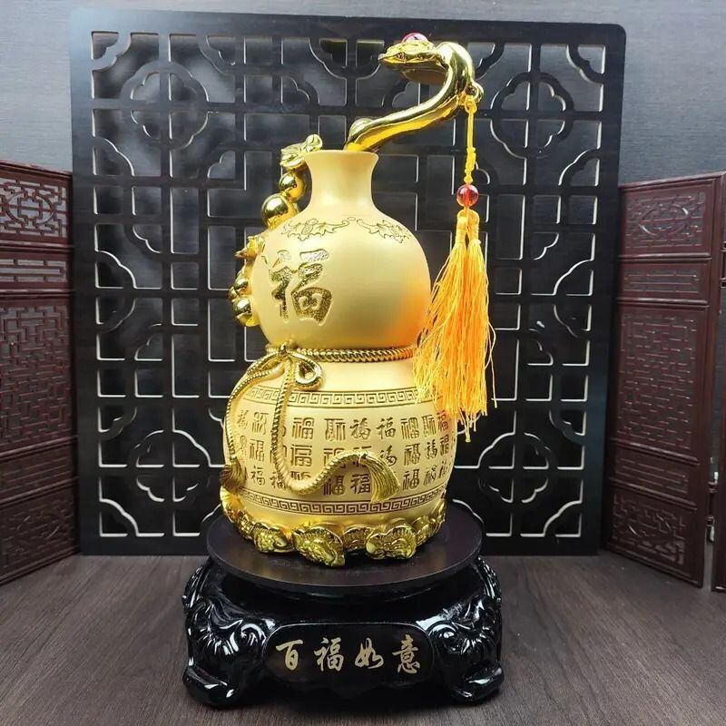 瓢箪 ひょうたん 置物 オブジェ 黄金 ゴールド 財運 金運 運気 風水