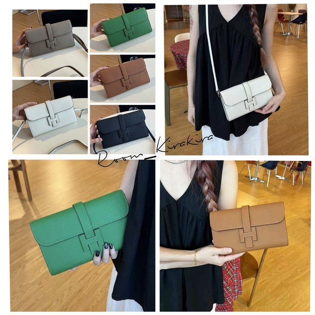 牛革製Hベルトクロスウォレット