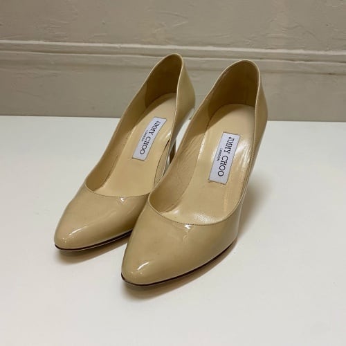 JIMMY CHOO ジミー チュウ エナメル ヒールパンプス size-38 Yellow