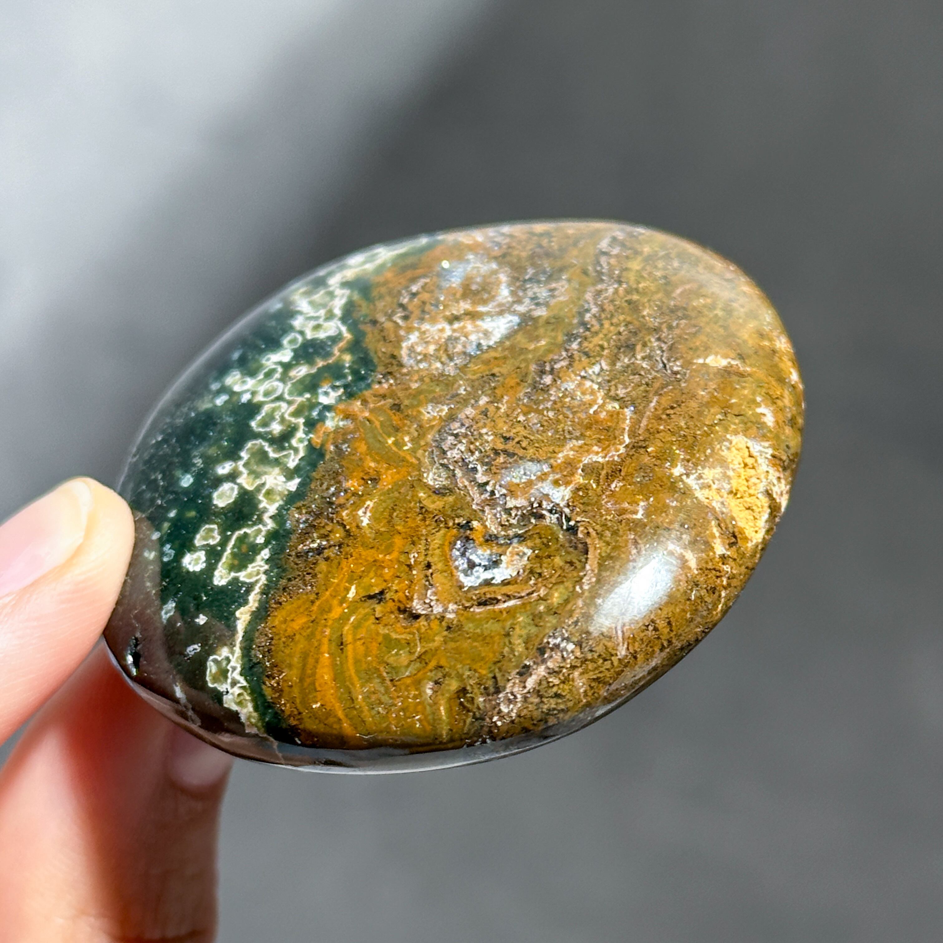 オーシャンジャスパー パームストーン33◇ Ocean Jasper ◇天然石