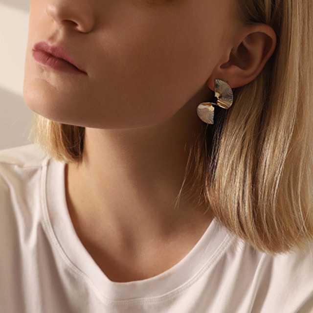 swirl design big earrings L0536