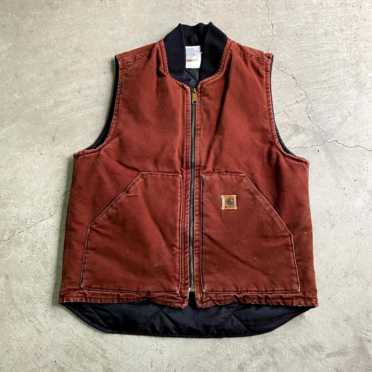 90年代 USA製 Carhartt カーハート ダック地 ベスト キルティングライナー メンズL相当 古着 CLY 赤茶色 赤土 ヴィンテージ  ビンテージ 90s【ワークジャケット】 | cave 古着屋【公式】古着通販サイト