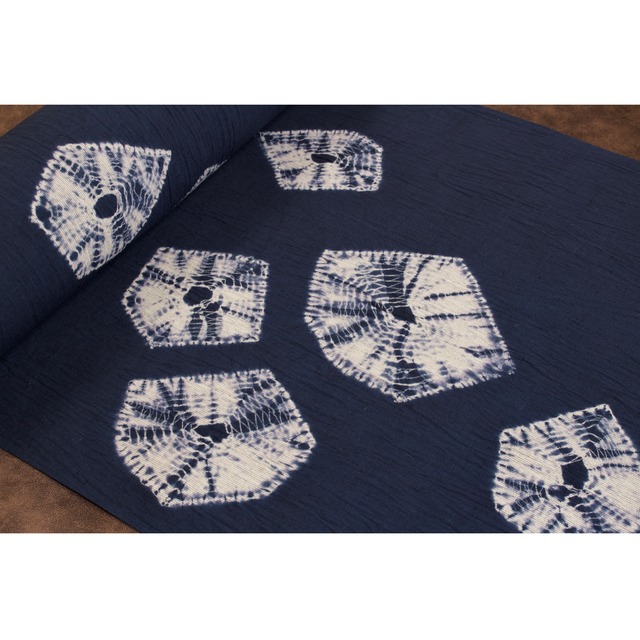 絞り綿麻浴衣「ころころ」