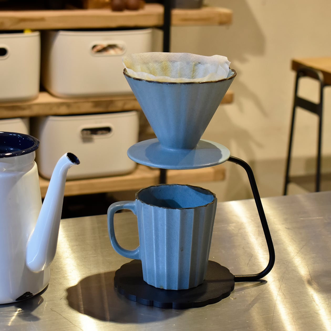 Pour Over Coffee Set Ceramic Coffee Filter 02 Bracket Ceramics Filters  Dripper Stand Percolator Shop Cup Share Pot その他キッチン、日用品、文具