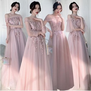 ドレス ロングドレス イブニングドレス マキシ丈 袖あり 花刺繍 Aライン オフショル 大きいサイズ 透け感 レディース エレガント 華やか 上品 発表会 演奏会 パーティー お呼ばれ 結婚式