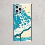 受注生産 iPhoneケース 水色ドットのスプラッシュ抽象｜ポップアート PABS066A