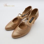 社交ダンス 衣装 スタンダード シューズ 24 1/2サイズ ブラウン系 ケントダンス Kentdance 無地 シンプル 明るい ストラップ 日本製 練習 レッスン 光沢 高級感 イベント ステージ ダンス衣装 ダンスシューズ