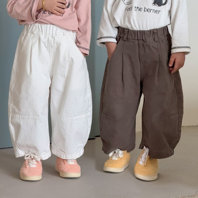 【80-150】秋ワイドカーブパンツ キッズ 男の子 女の子 ゆったりシルエット