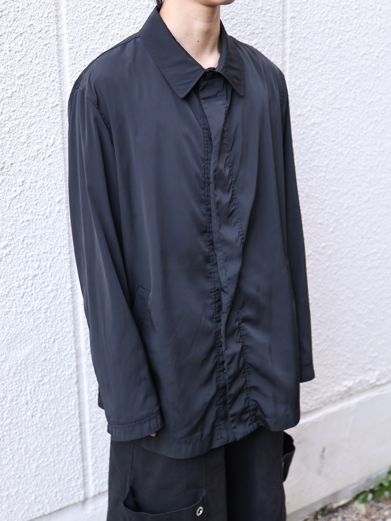【armani collezioni】nylon fly front half coat