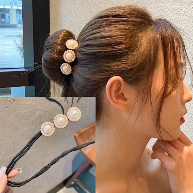 サンパールデフトバン ヘアアクセサリー シニヨン 真珠 インスタ