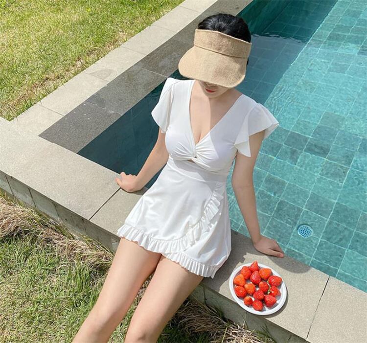 温泉 スチールサポートなしの胸パッド付き 学生 水着 ワンピース水着 ハイウエスト