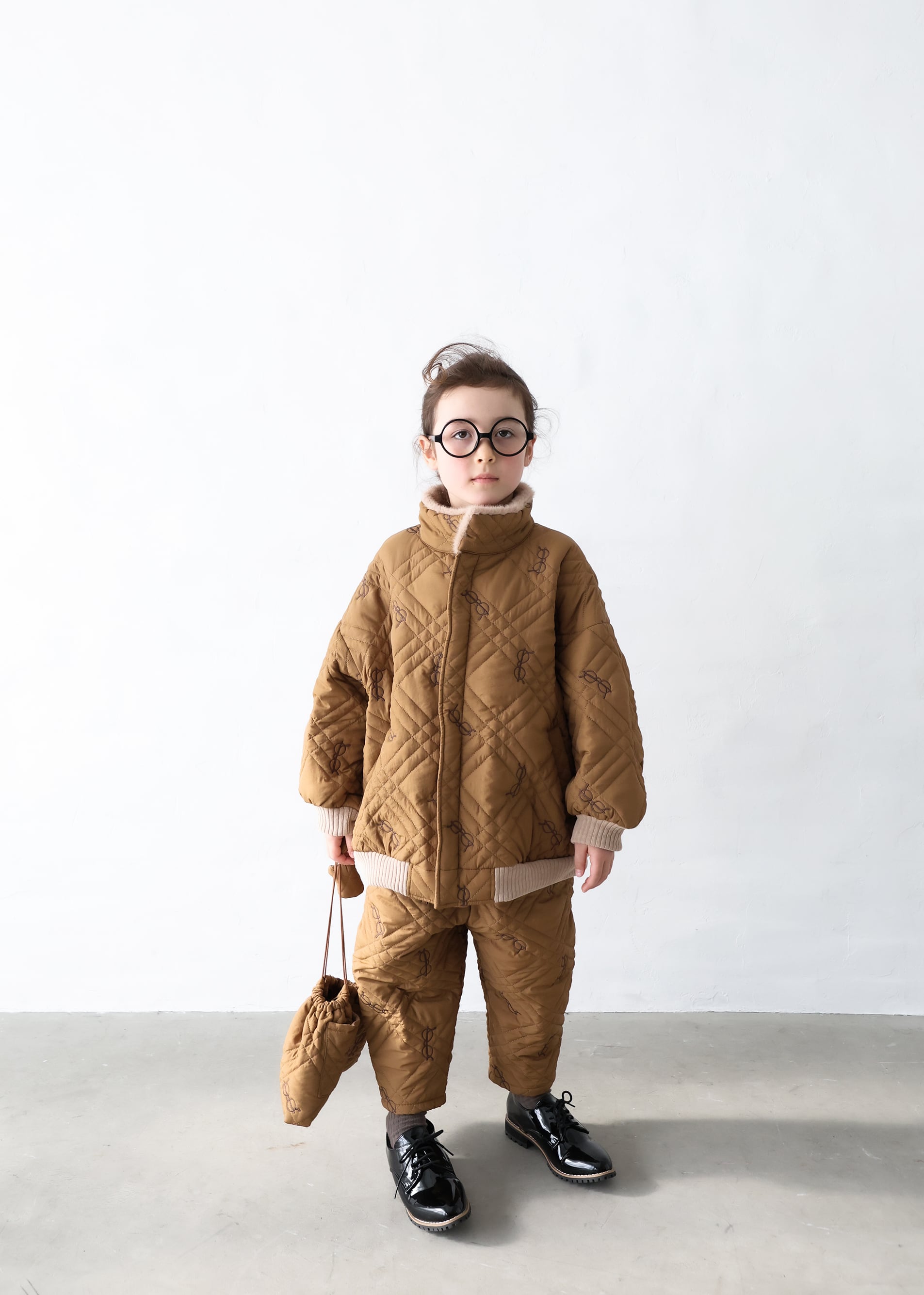 25AW】michirico(ミチリコ)Quilting pants カーキ(S/M)パンツ