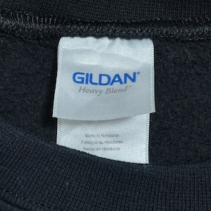 GILDAN XL ビッグサイズ ビッグロゴ バックプリント スウェットシャツ トレーナー プルオーバー ブラック ユニセックス US古着