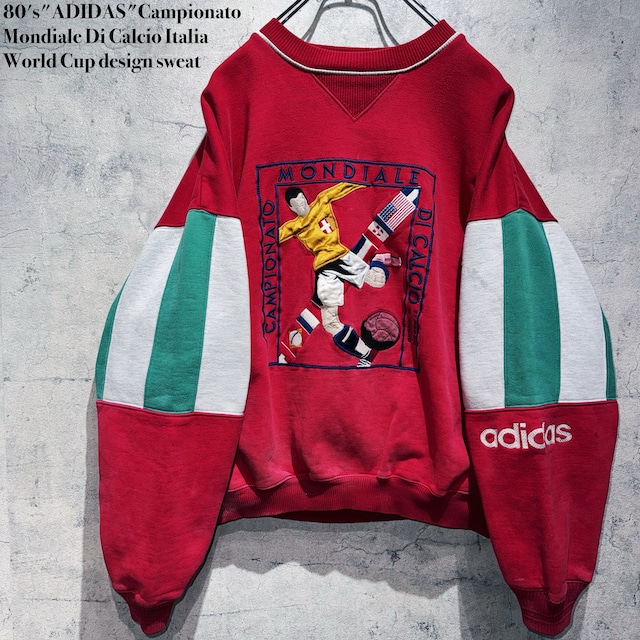 80's"ADIDAS"Campionato Mondiale Di Calcio Italia World Cup design sweat