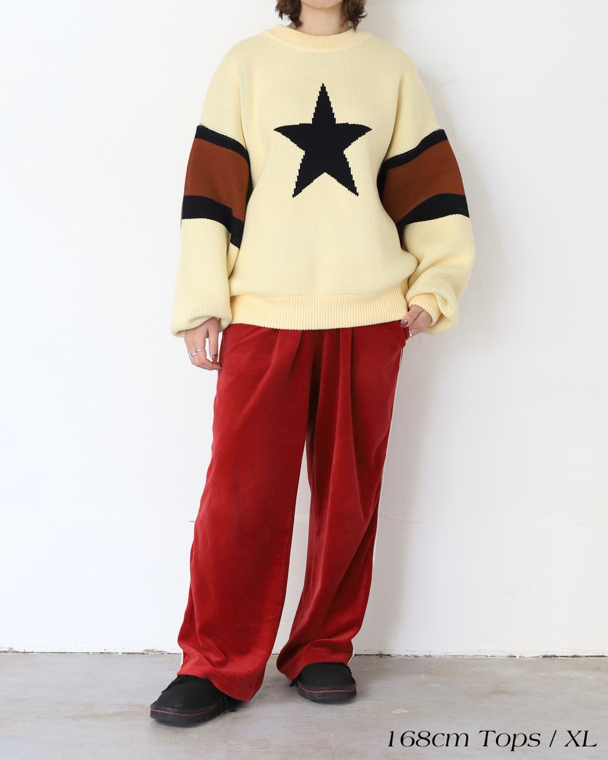 26年2月中旬発送】Star Warm Sweater/Black | AMBERGLEAM