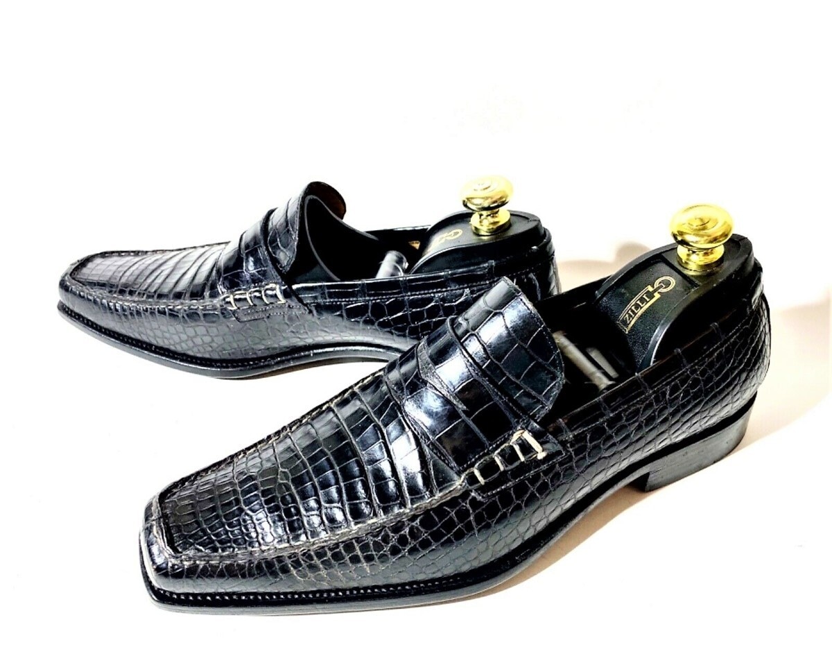 ☆定価90万円超・極上品☆ ブリオーニ BRIONI 極上クロコダイルレザー 
