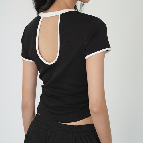 back-open short-sleeve top　L0348