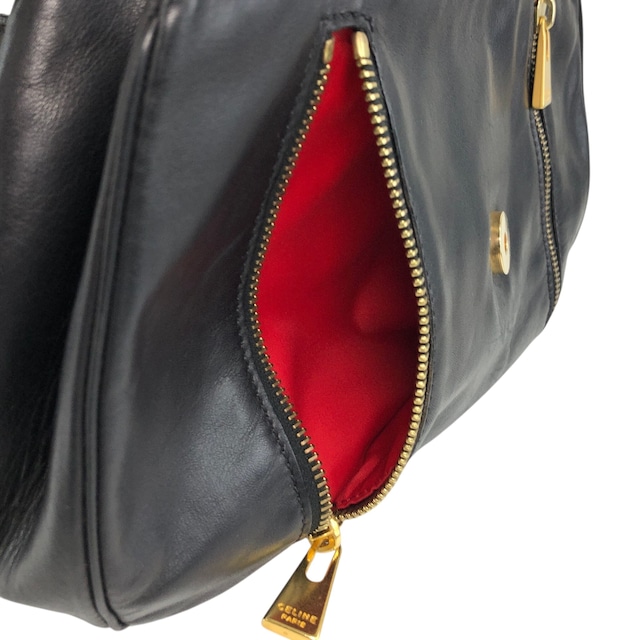 CELINE セリーヌ ショルダーバッグ ブラック レザー 2way vintage ヴィンテージ オールド uezhmr