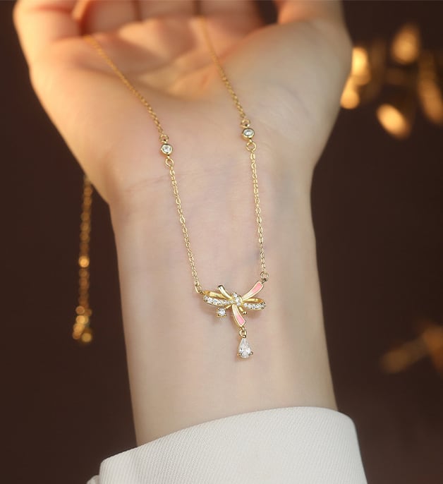 オリジナル リボン ネックレス K18 18金レディース ジュエリー