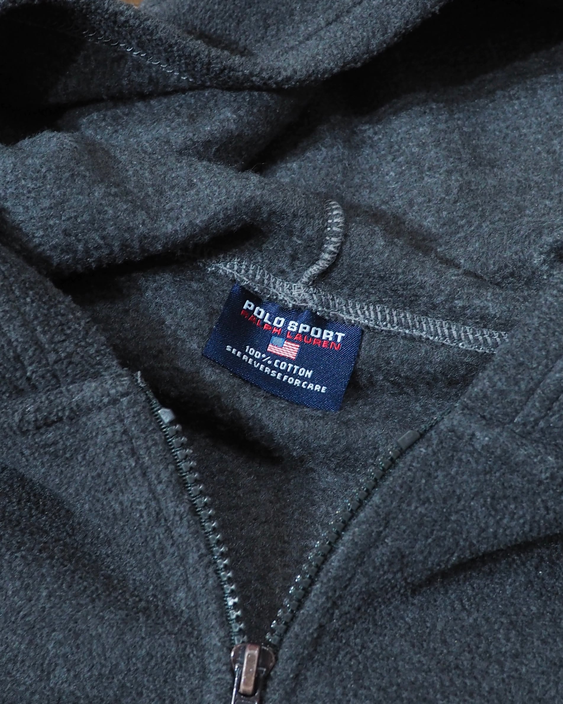 1990s " POLO SPORT - RALPH LAUREN " ” 赤ポニー ” Embroidery vintage fleece half zip Hoodie ポロスポーツ ラルフローレン ハーフジップフリースフーディ