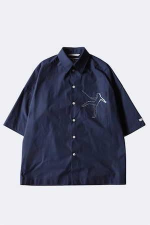 TSTS【GOTS ORGANIC COTTON BEAUTY HALF-SLEEVE SHIRT-NAVY-】
