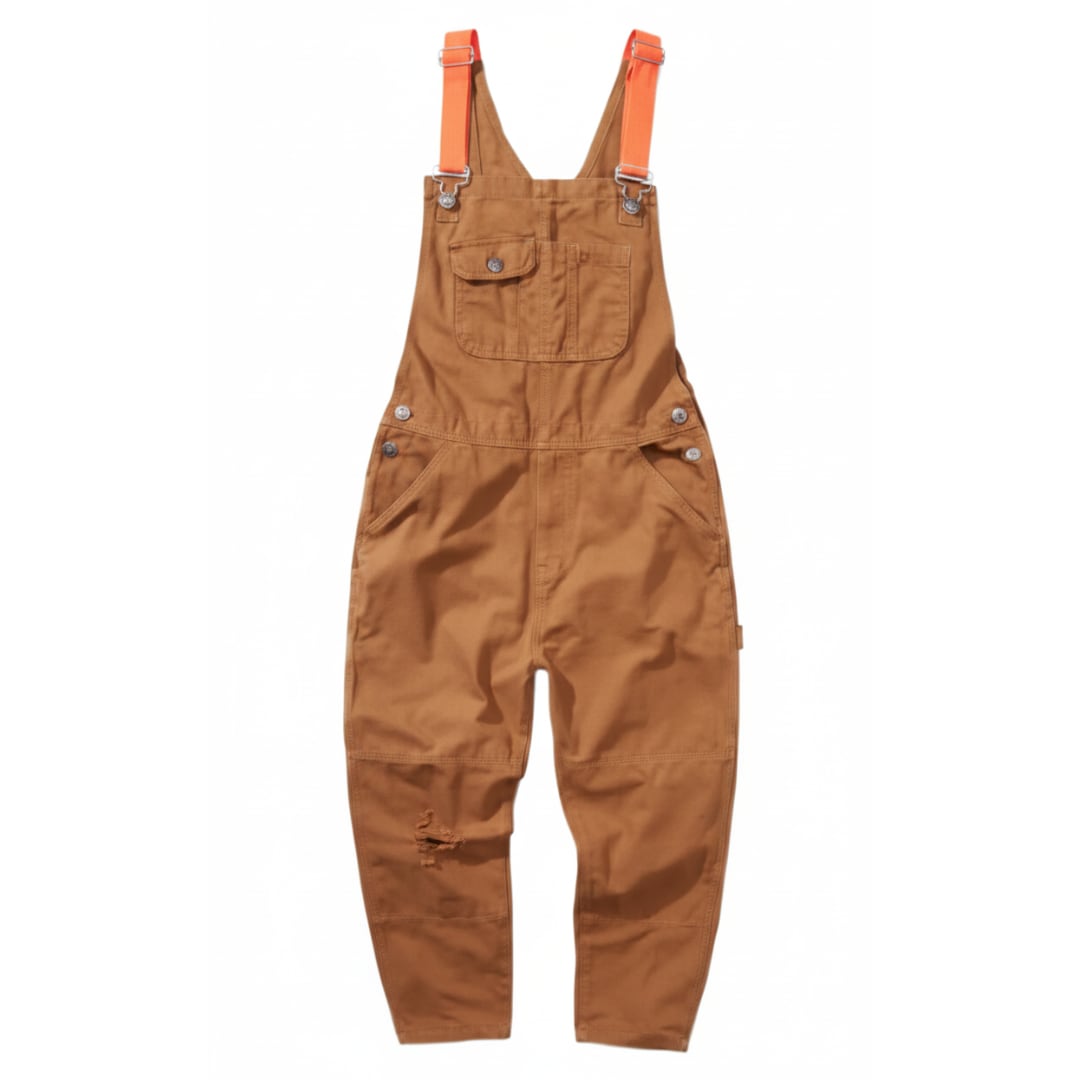 Distressed Straight Denim Overalls(GV390)