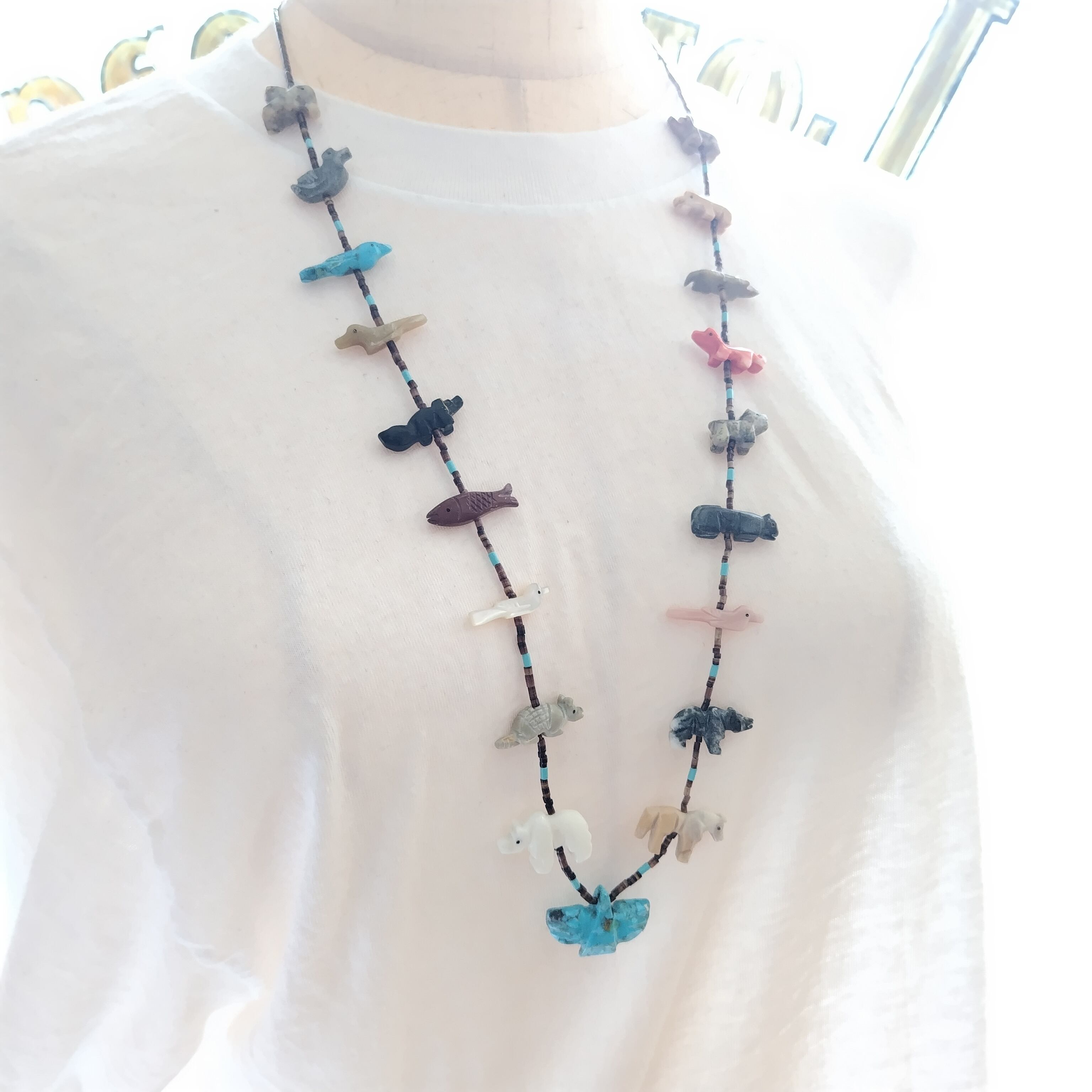 79cm ナバホ Larry Cisco フェティッシュネックレス インディアン