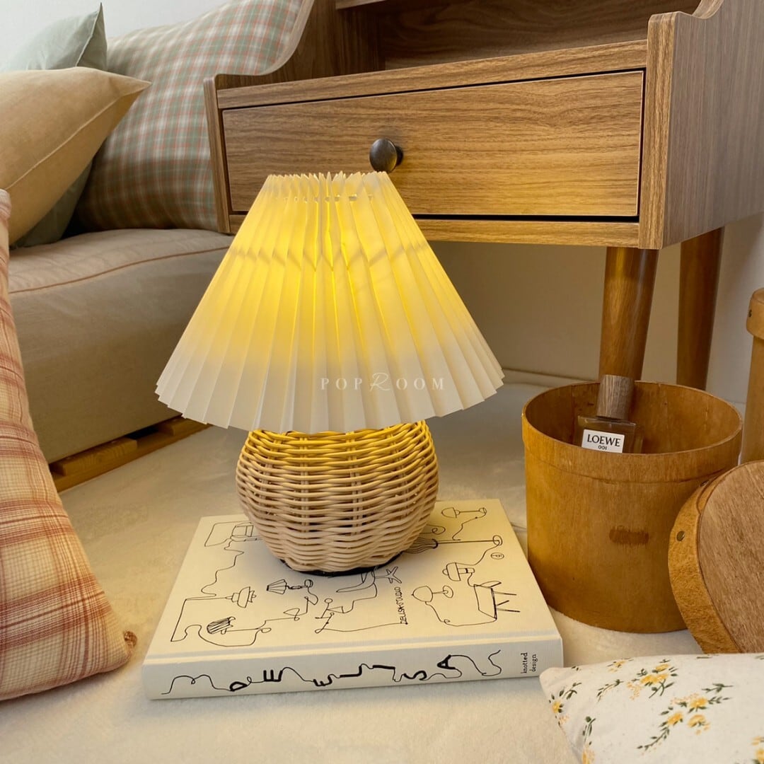 バスケットプリーツシェードランプ R1576 韓国インテリア雑貨 家具通販サイトpoproom ポップルーム