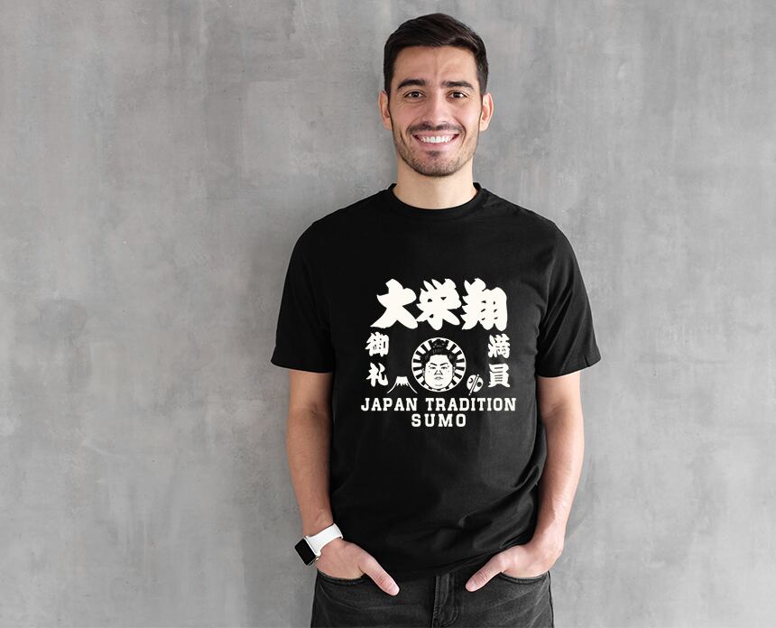 豊昇龍】 半袖Tシャツ 大相撲 力士イラスト 黒/白/ネイビー 日本相撲