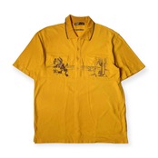 GREENCLUBS グリーンクラブ ワーナーコラボ 鹿の子 半袖 ポロシャツ 3/イエロー メンズ
