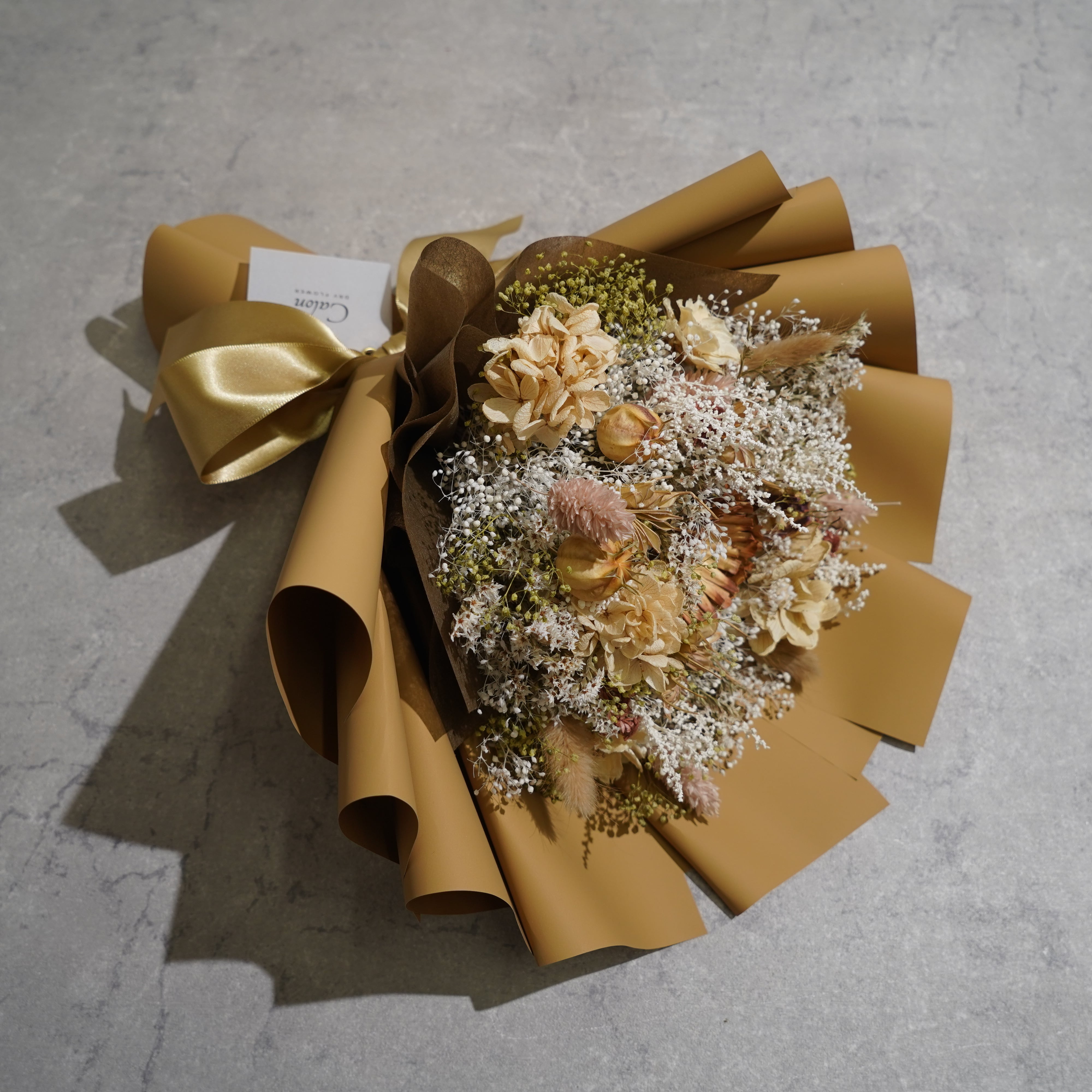 ドライフラワーの花束 Mサイズ ベージュ M-578≪限定1点≫