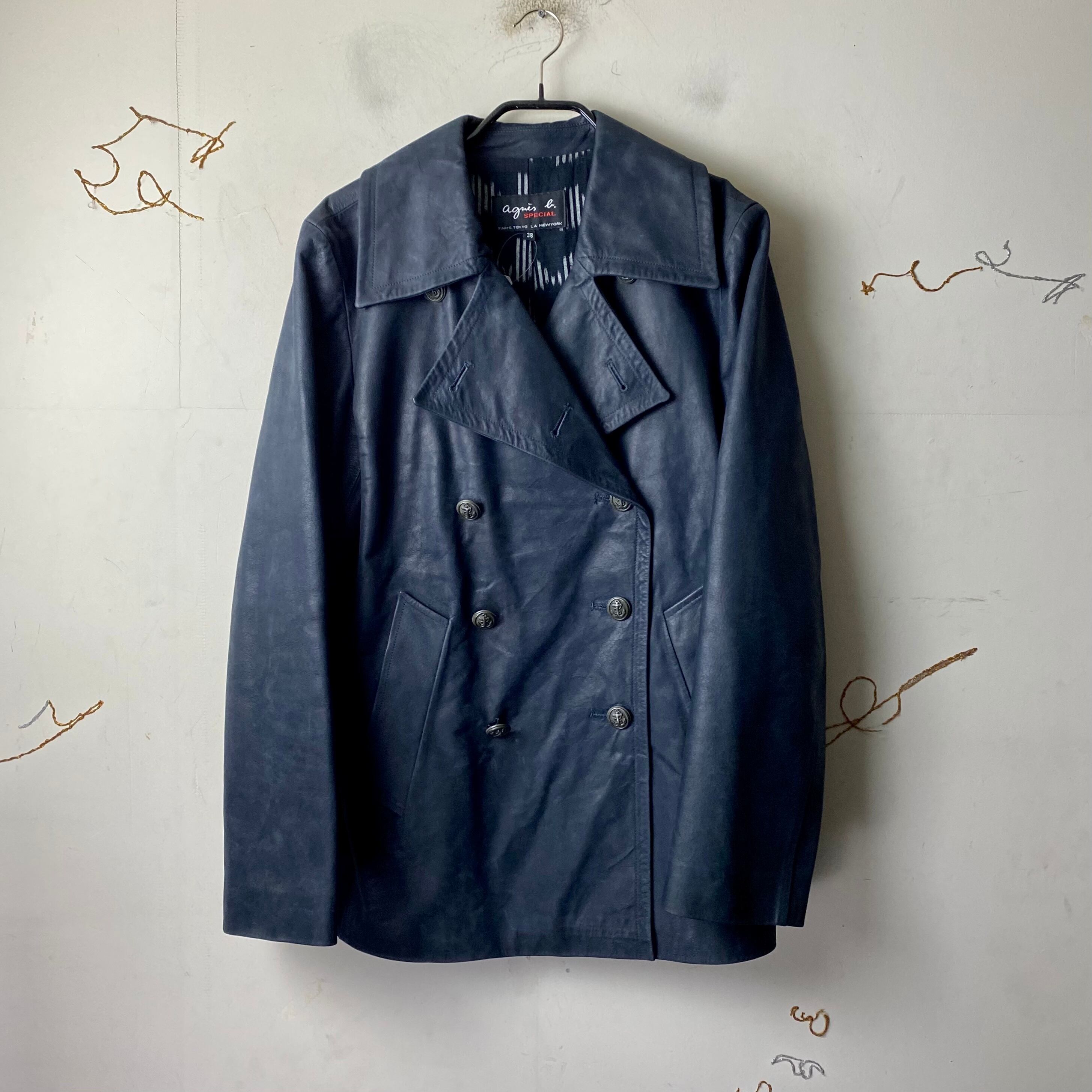 vintage AGNES B. double breasted leather jacket | NOIR ONLINE