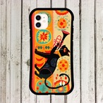 iPhoneケース 黒猫 トランペット 音楽｜金管楽器 北欧レトロ CAT088