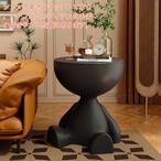 サイドテーブル 直径36.5cm 丸テーブル ソファーサイド ナイトテーブル スツール おしゃれ 個性的 可愛い 黒