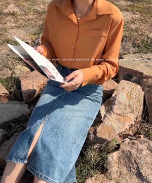 オープンカラーブラウス　AJ42441-906