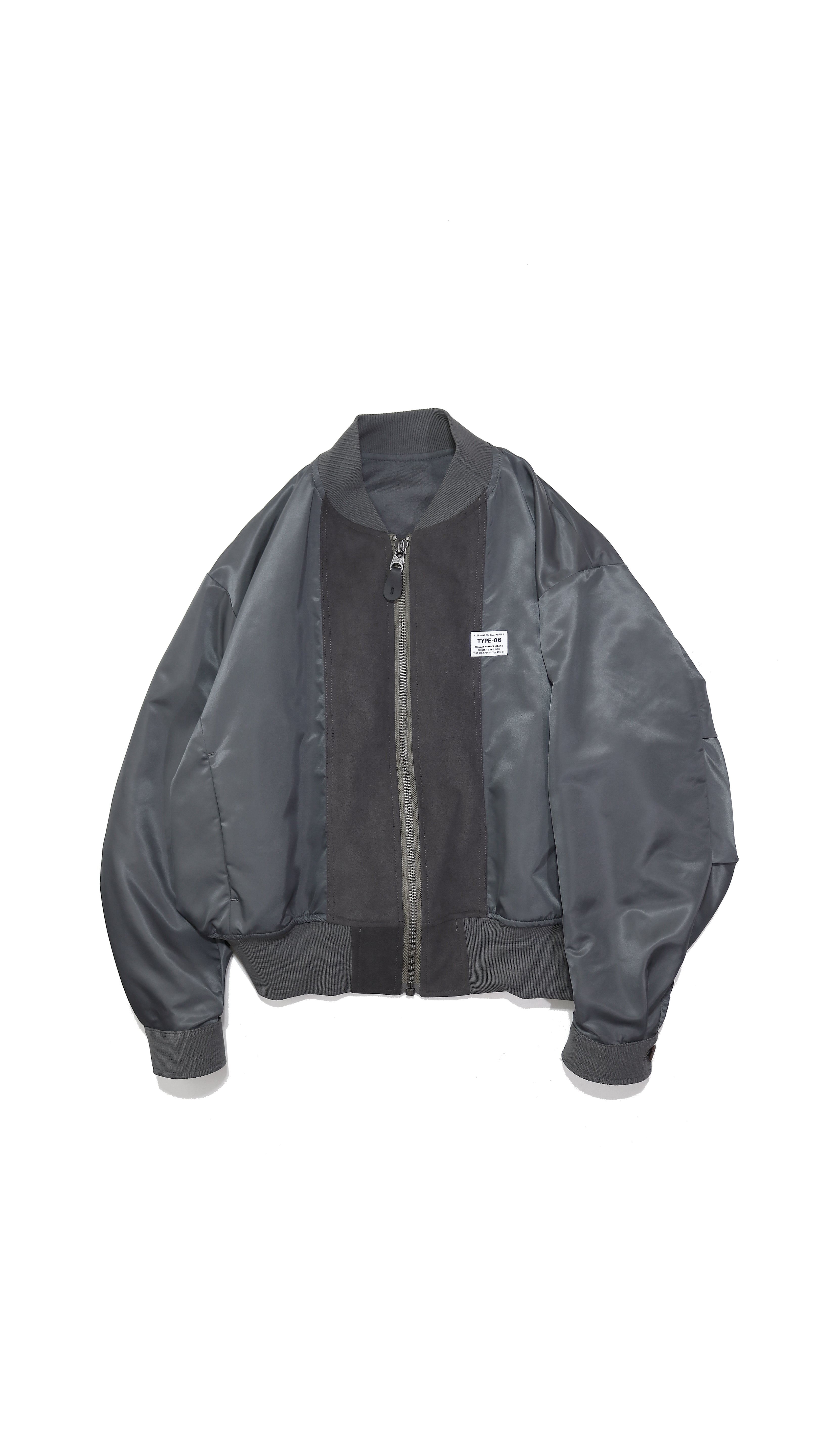elephant TRIBAL fabrics エレファブ】TAPE PATCHWORK MA-1 GRAY elephant TRIBAL fabrics エレファブ】TAPE PATCHWORK MA-1 GRAY