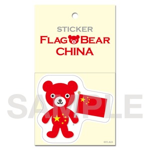 FLAG BEAR STICKER ＜CHINA＞ 中国 （大（L））
