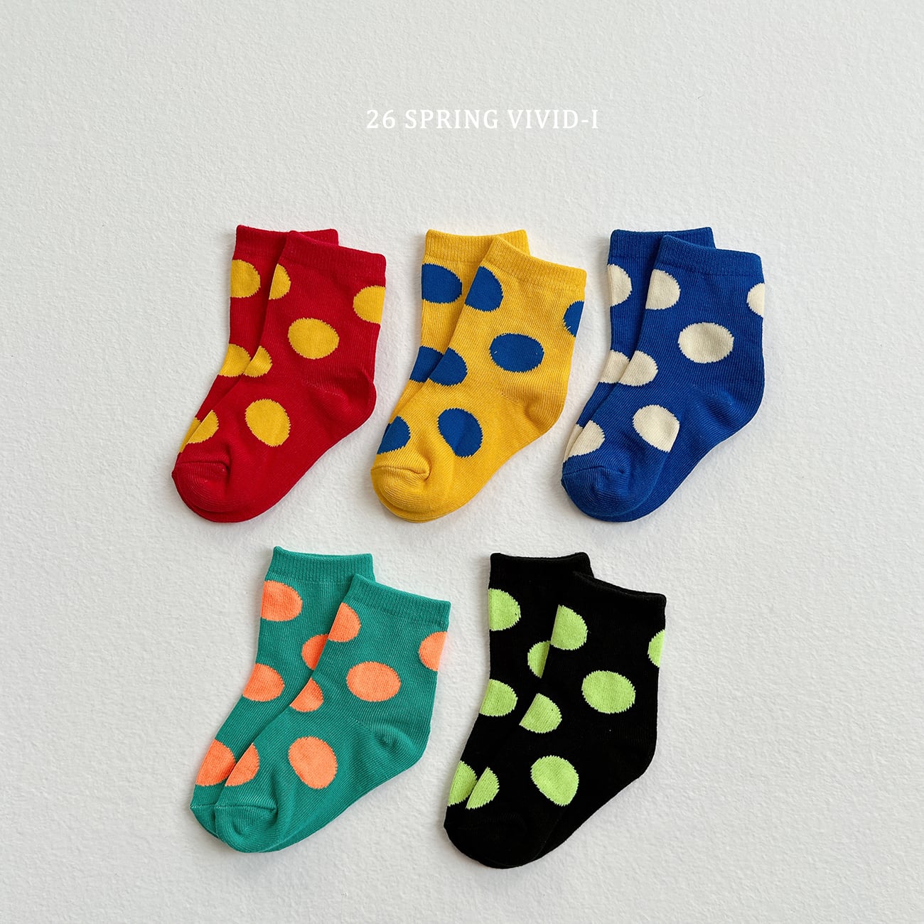 colored polka dot socks【VIVID】※3月下旬〜4月上旬発送予定