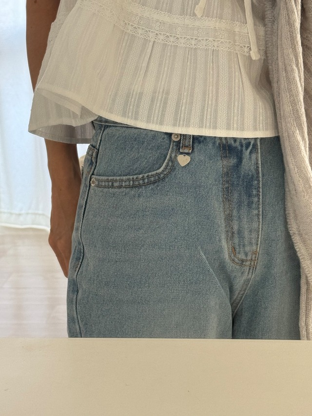 (予約) pretty young thing / Social medium denim pants 1color　