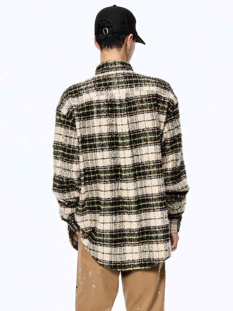 MASU 25AW　shaggy plaid shirt 46 green MASU 25AW shaggy plaid shirt 46 green