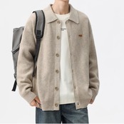 ボタンフロント ドロップショルダーニット af0386