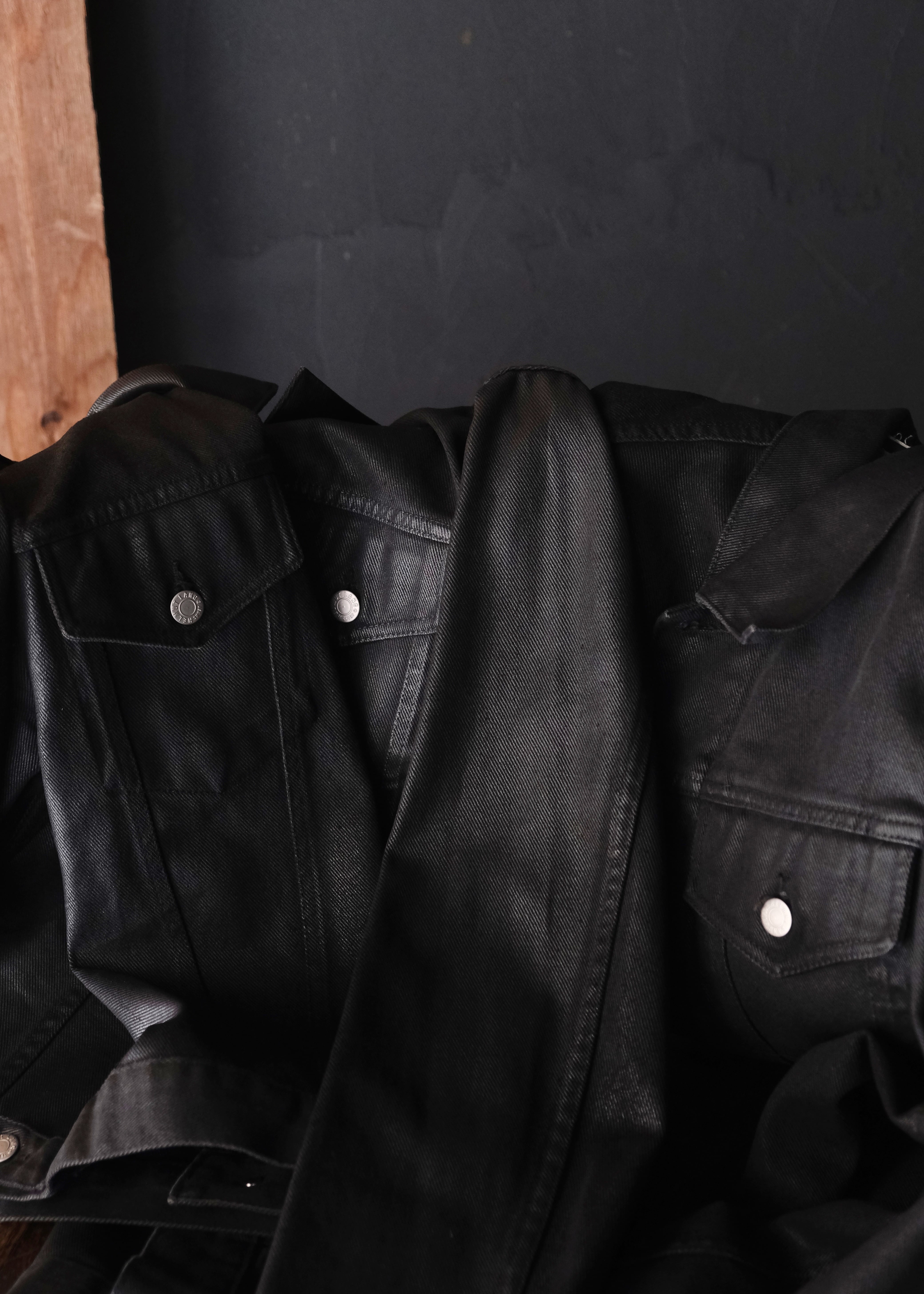 HELMUT LANG JEANS 1999 coated black denim jacket | CETTEN