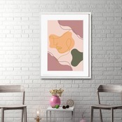 Delicate｜女性を線画で描いた北欧ミニマルアートポスター｜余白が美しいシンプルデザイン｜額縁付き完成品｜A2ポスター