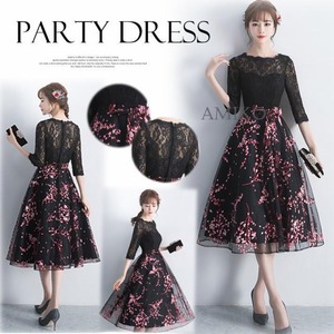 ★送料無料★7号（S)☆チュ－ルレース仕立てパ－ティ－ワンピ(OPN2032）