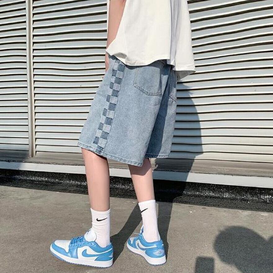サブカル系 地雷 春夏 パンツ ハーフパンツ デニム 市松模様 サブカル系 地雷 春夏 パンツ ハーフパンツ デニム 市松模様